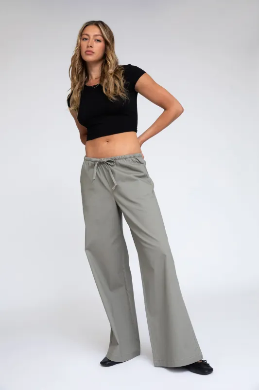 Microband Wide Leg Pant - Dusty Sage sold by Rewash