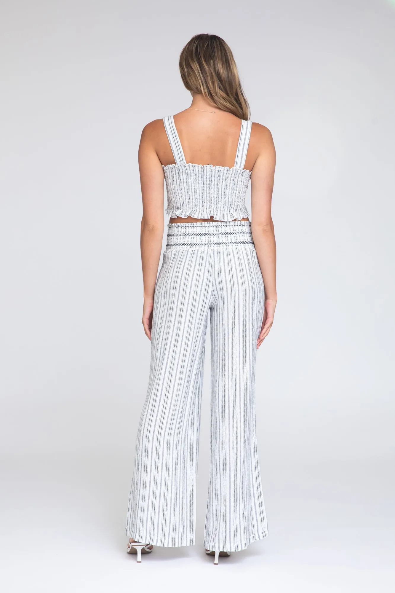 Smocked Top and Boardwalk Pant Linen Set - Natural White sold by Rewash product image thumbnail 3