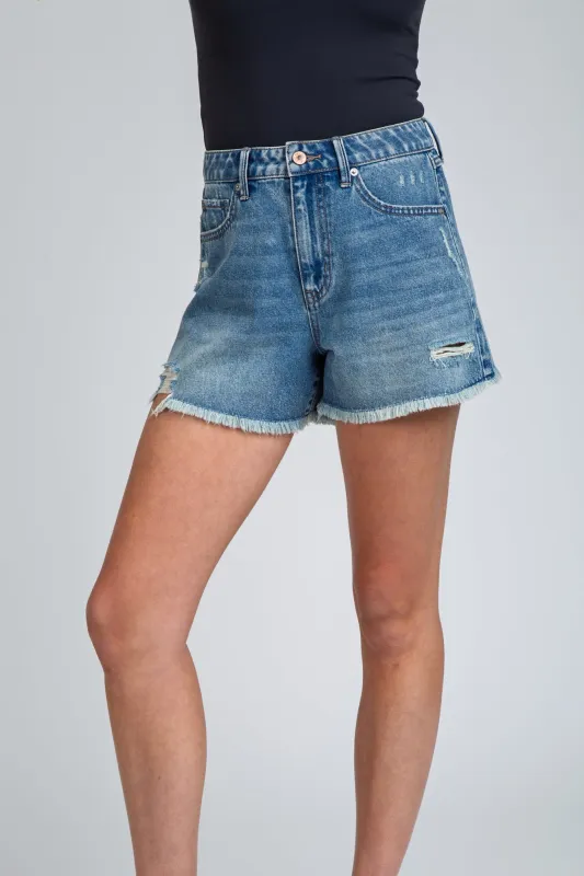 Super High Rise Vintage Babe Shorts - Medium Blue sold by Rewash