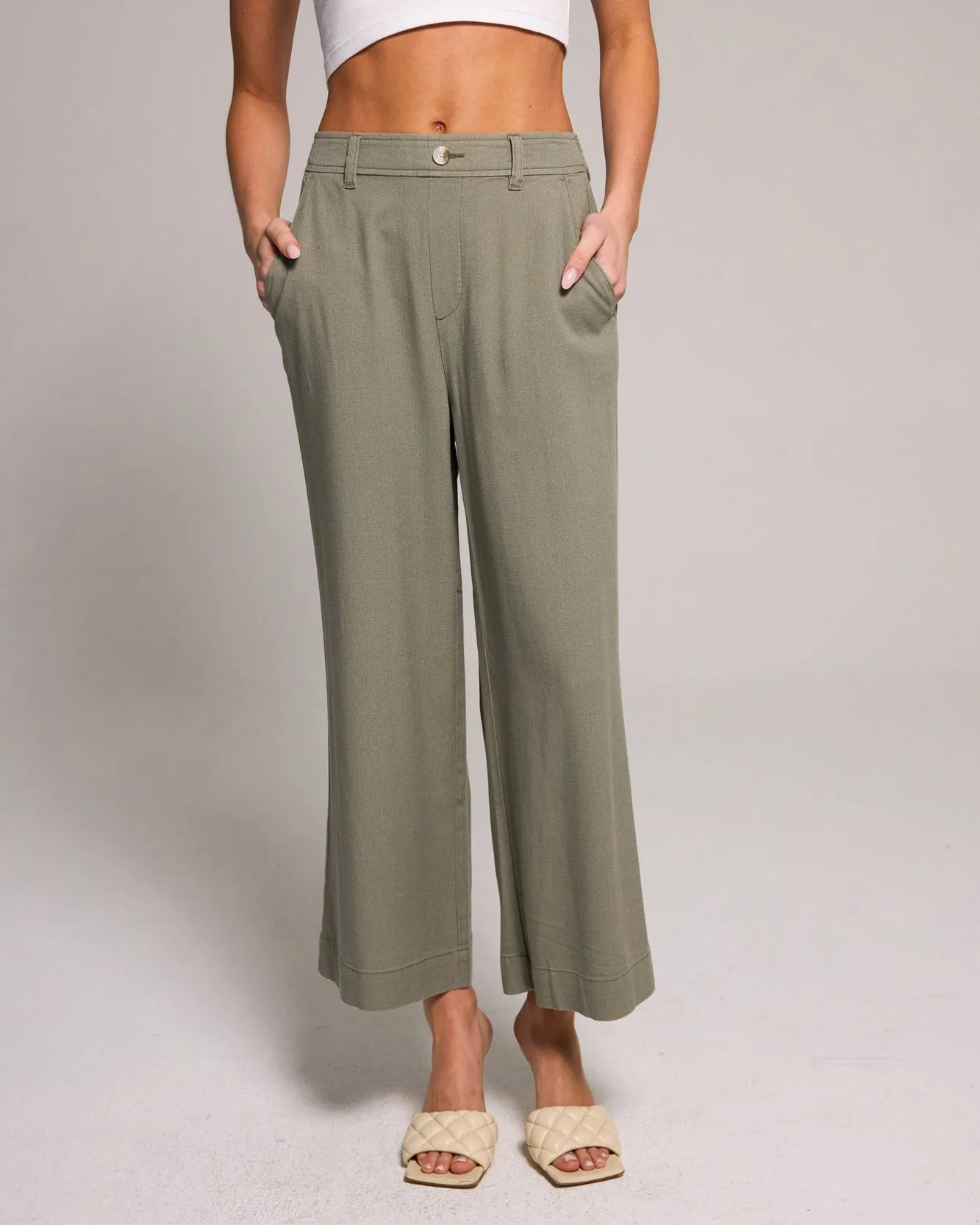 Wide Leg Crop Pant - Dusty Sage sold by Rewash product image thumbnail 3