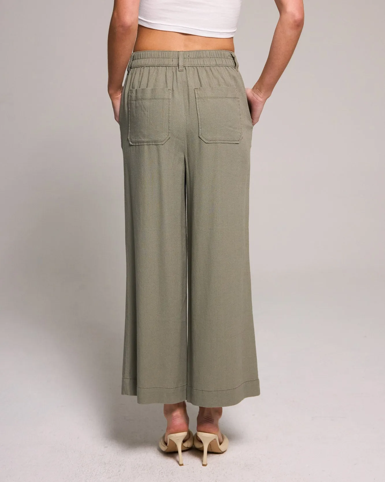 Wide Leg Crop Pant - Dusty Sage sold by Rewash product image thumbnail 4