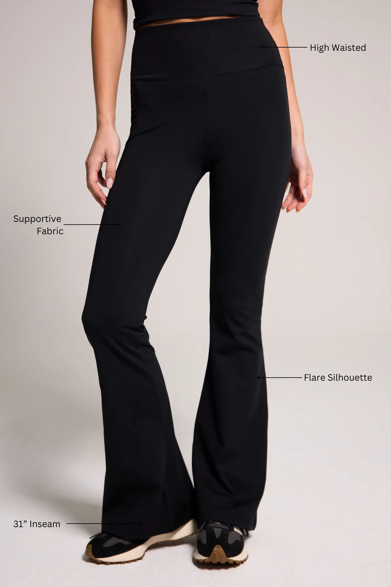High-Waist Luxe Flare Legging - Black sold by Rewash product image thumbnail 2