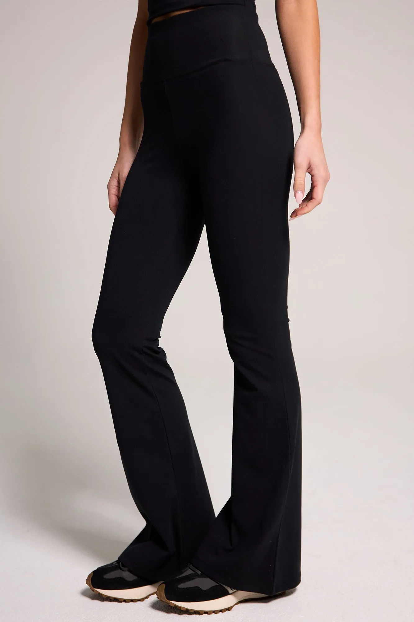 High-Waist Luxe Flare Legging - Black sold by Rewash