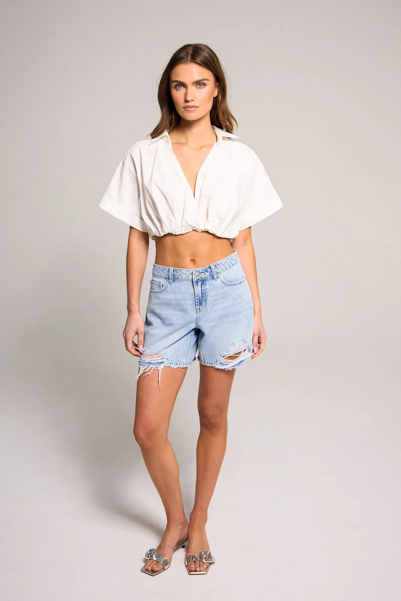 A-Line Bermuda Short - Light Medium Indigo sold by Rewash product image thumbnail 2