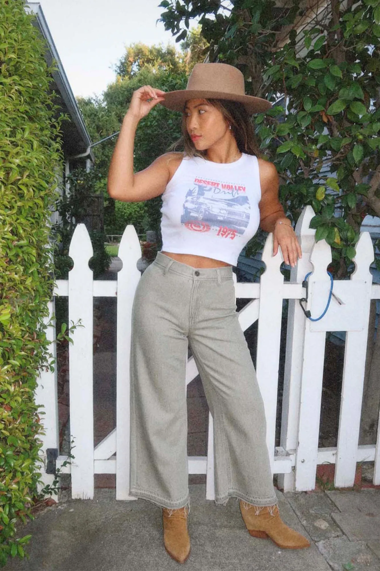 Marina Wide Leg Crop Pants - Dusty Sage sold by Rewash product image thumbnail 2