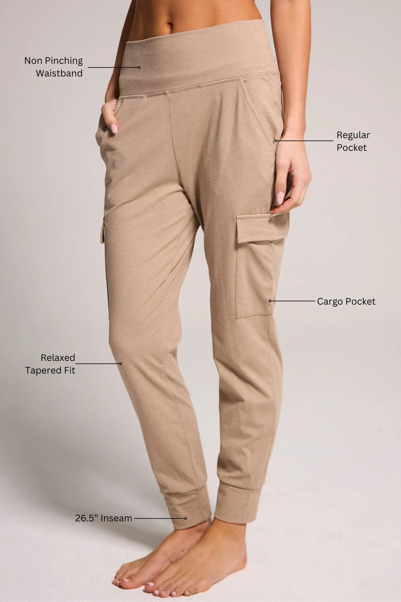 Cargo Knit Jogger - Heather Taupe sold by Rewash product image thumbnail 2
