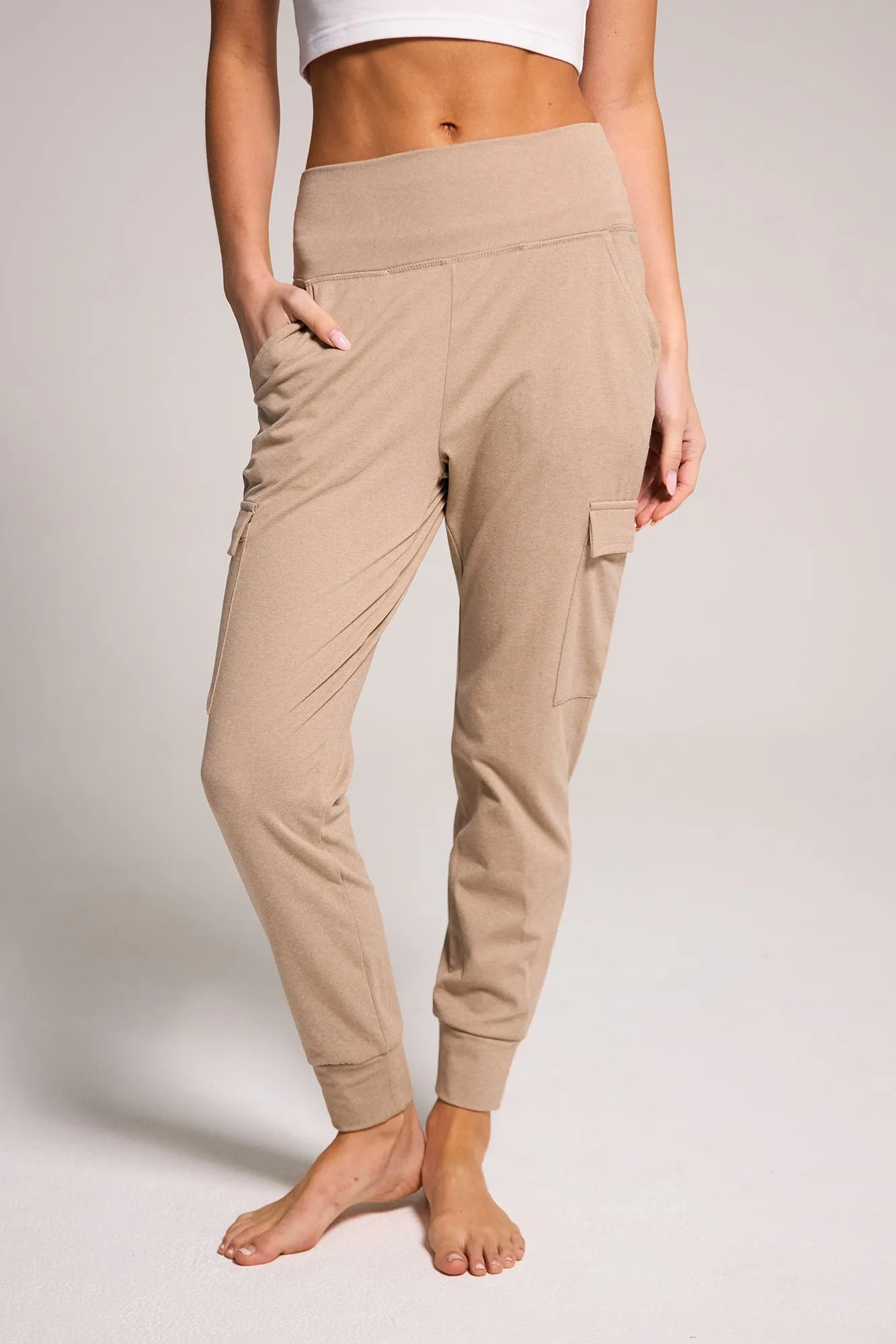 Cargo Knit Jogger - Heather Taupe sold by Rewash product image thumbnail 3