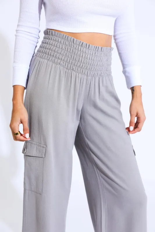 Boardwalk Wide Leg with Cargo Pockets - Mink made by Rewash