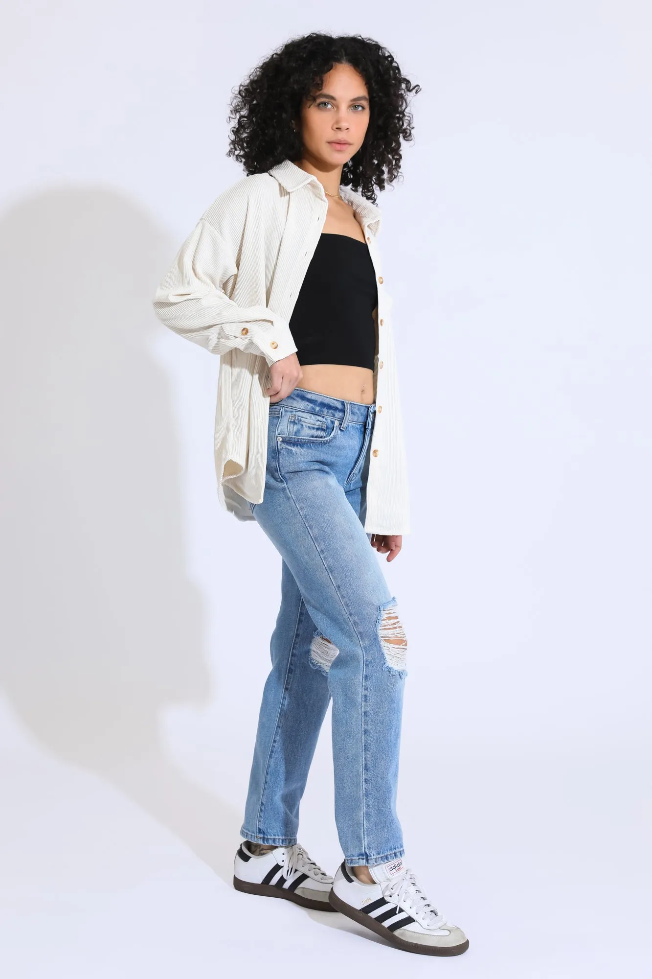Next Level Low Rise Straight Jeans - Light Indigo Wash sold by Rewash product image thumbnail 5