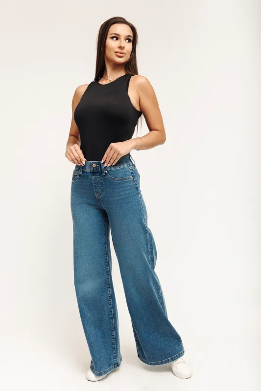 A-Line Wide Leg Jeans - Vintage Indigo made by Rewash