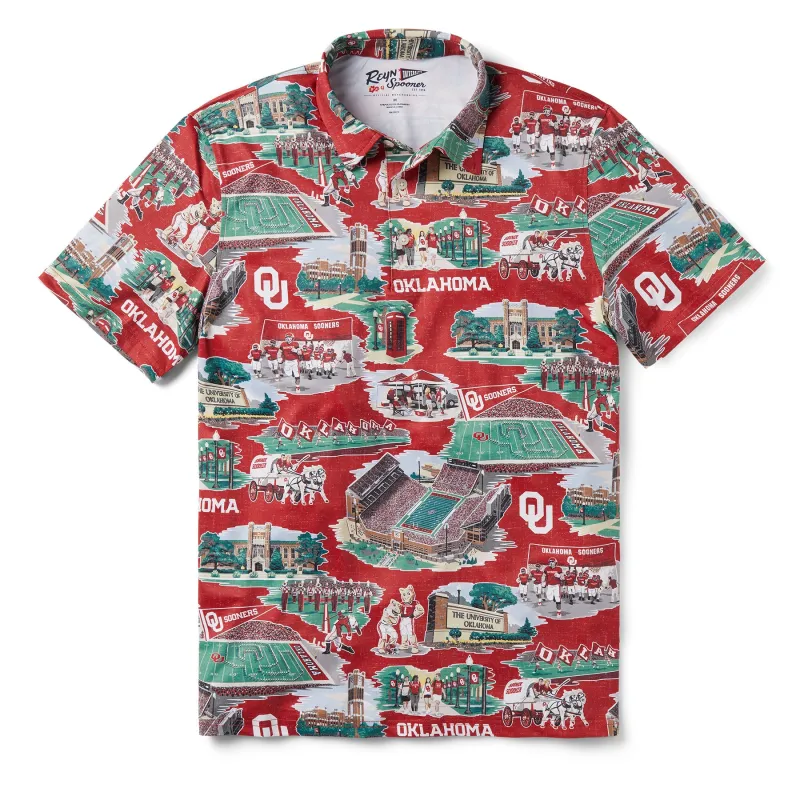 UNIVERSITY OF OKLAHOMA SCENIC PERFORMANCE POLO sold by Reyn Spooner