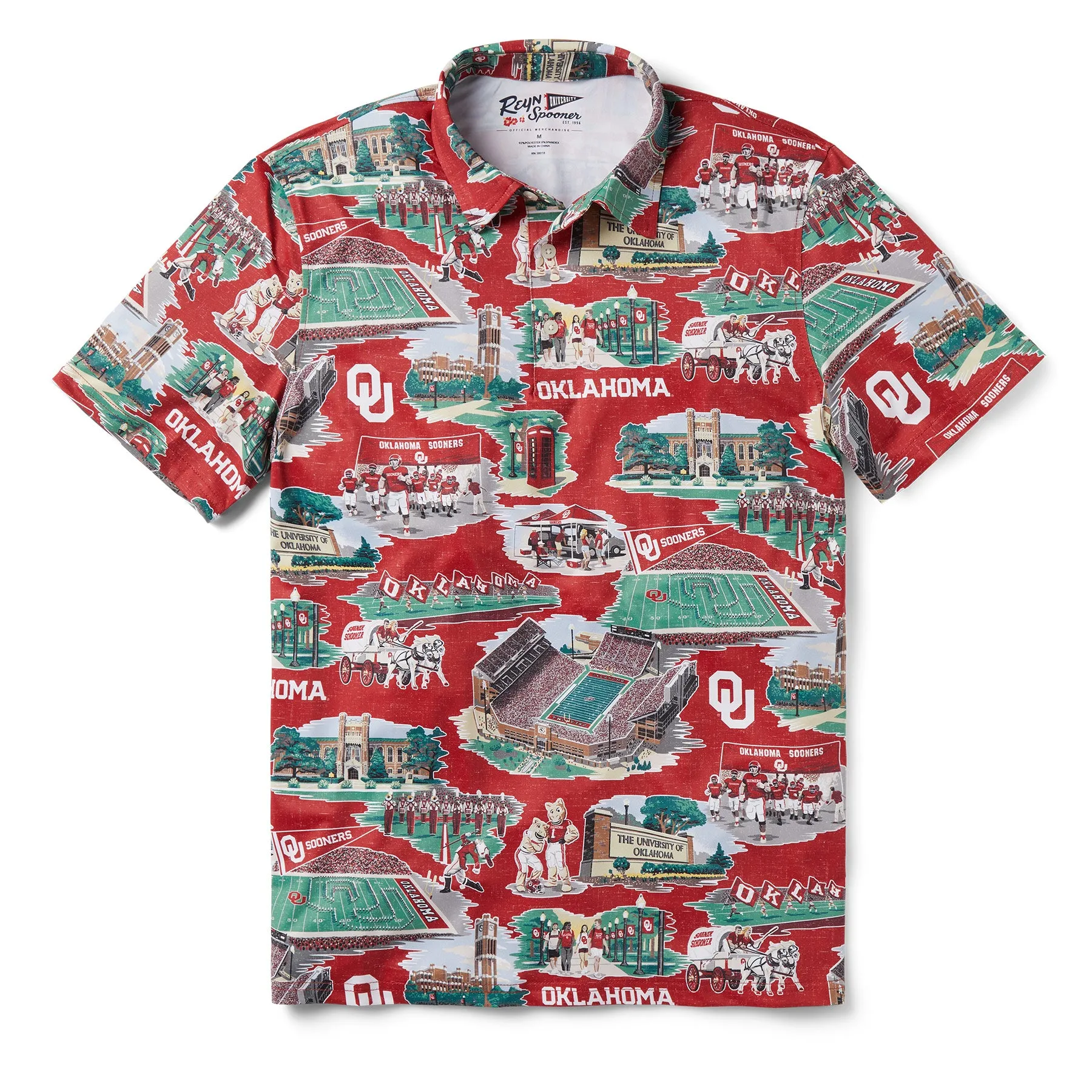 UNIVERSITY OF OKLAHOMA SCENIC PERFORMANCE POLO sold by Reyn Spooner
