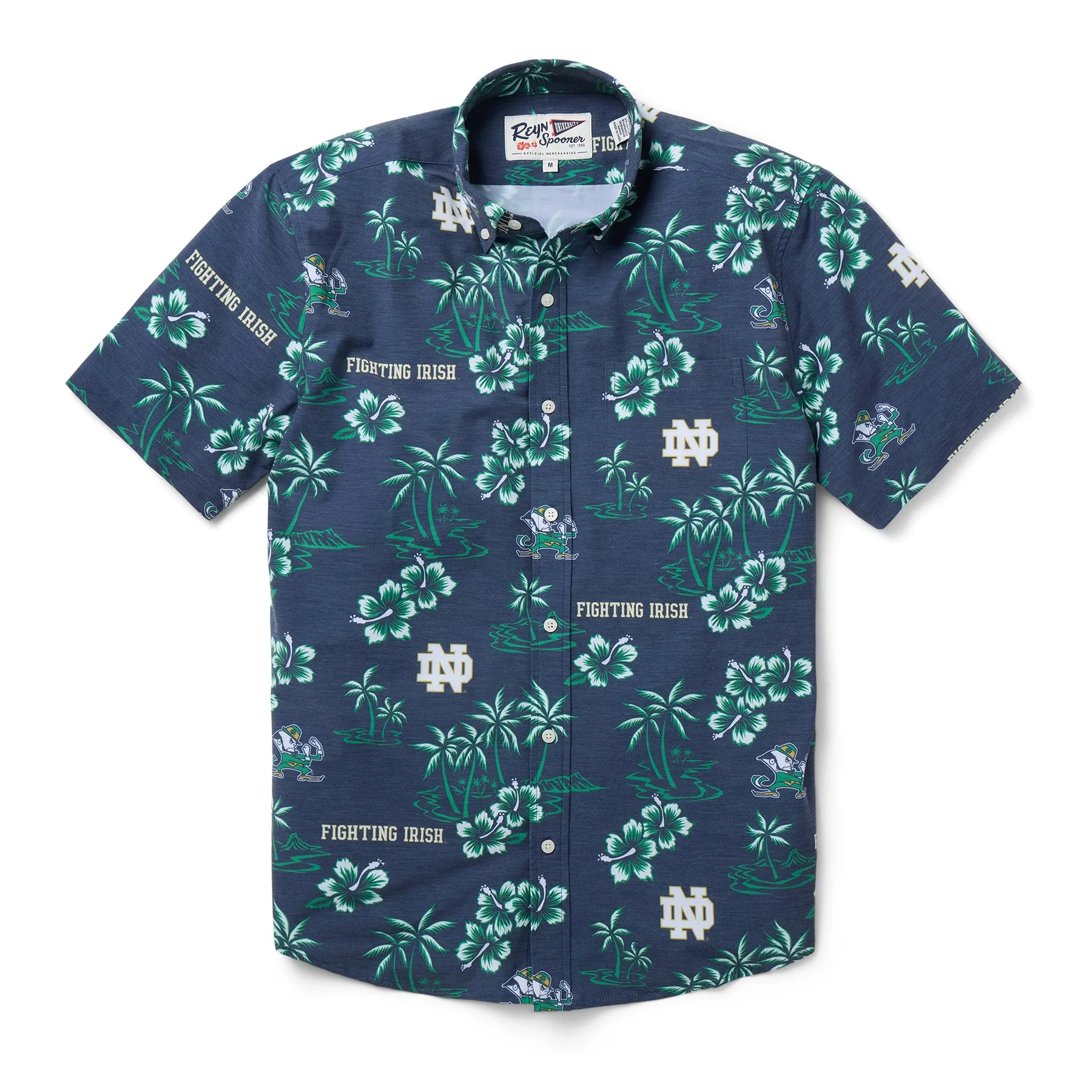 UNIVERSITY OF NOTRE DAME KEKAI PERFORMANCE BUTTON FRONT sold by Reyn Spooner product image thumbnail 3