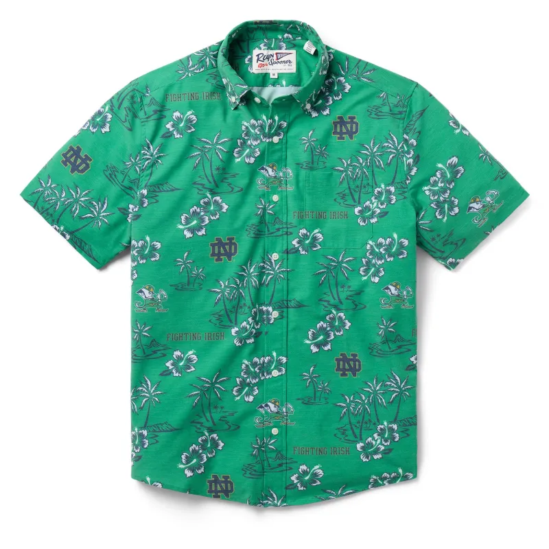 UNIVERSITY OF NOTRE DAME KEKAI PERFORMANCE BUTTON FRONT sold by Reyn Spooner