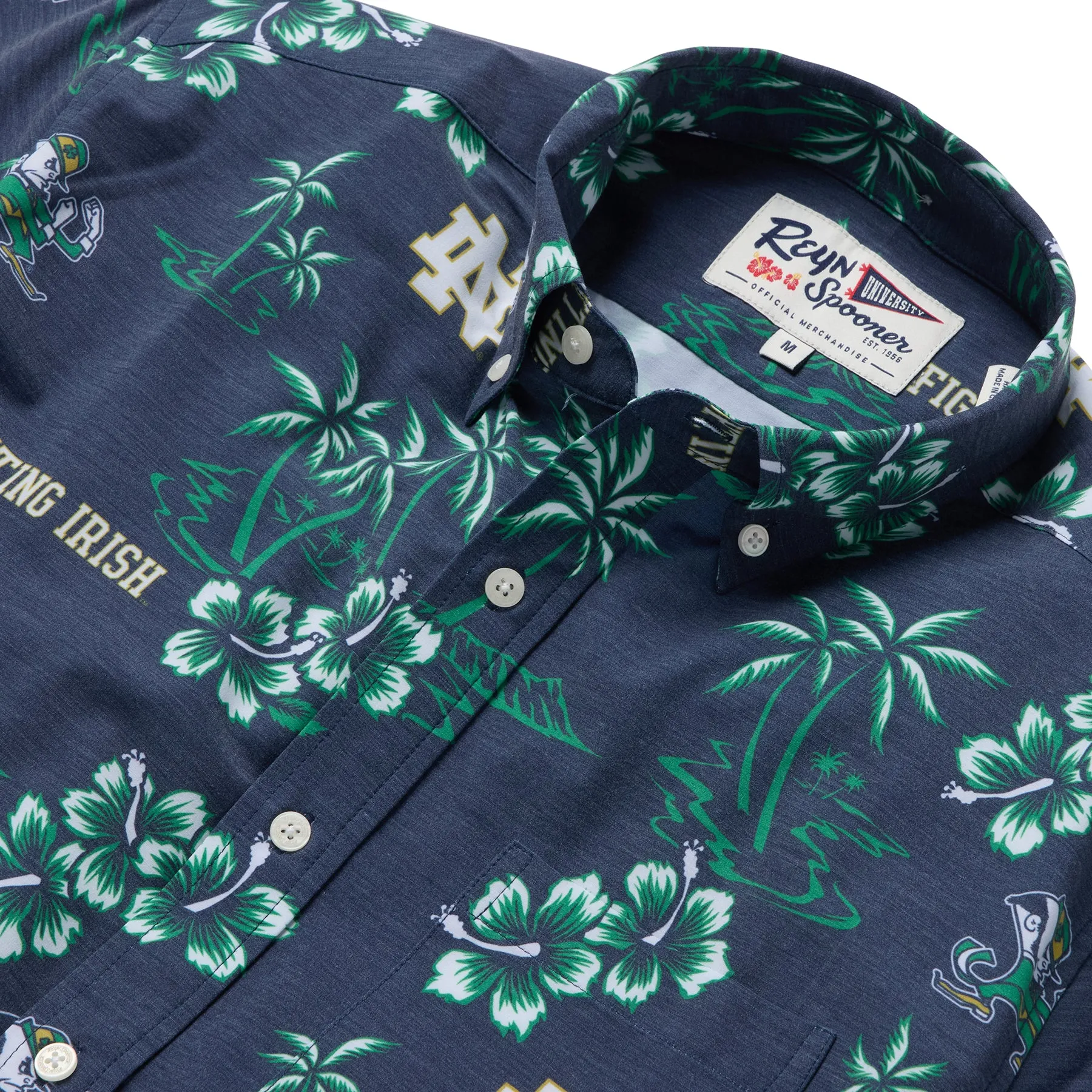 UNIVERSITY OF NOTRE DAME KEKAI PERFORMANCE BUTTON FRONT sold by Reyn Spooner product image thumbnail 4