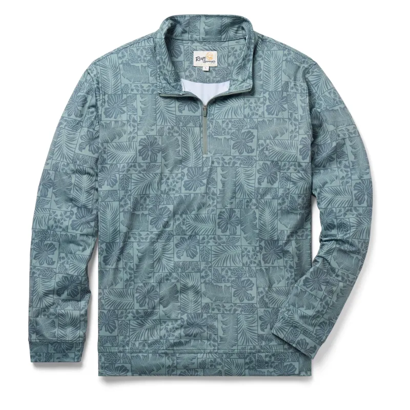 FLORAL FRAMES PERFORMANCE QUARTER ZIP sold by Reyn Spooner