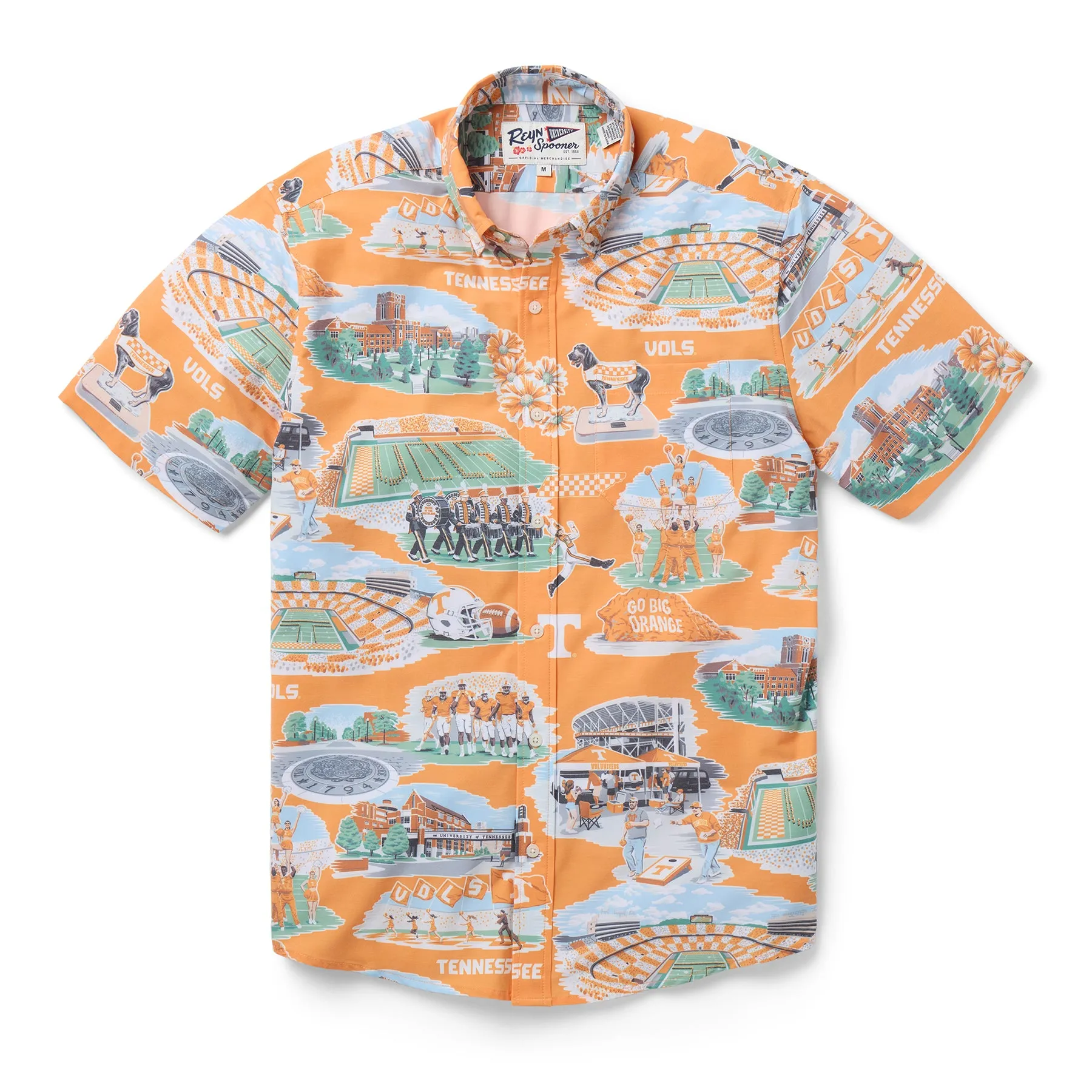 UNIVERSITY OF TENNESSEE SCENIC PERFORMANCE BUTTON FRONT sold by Reyn Spooner