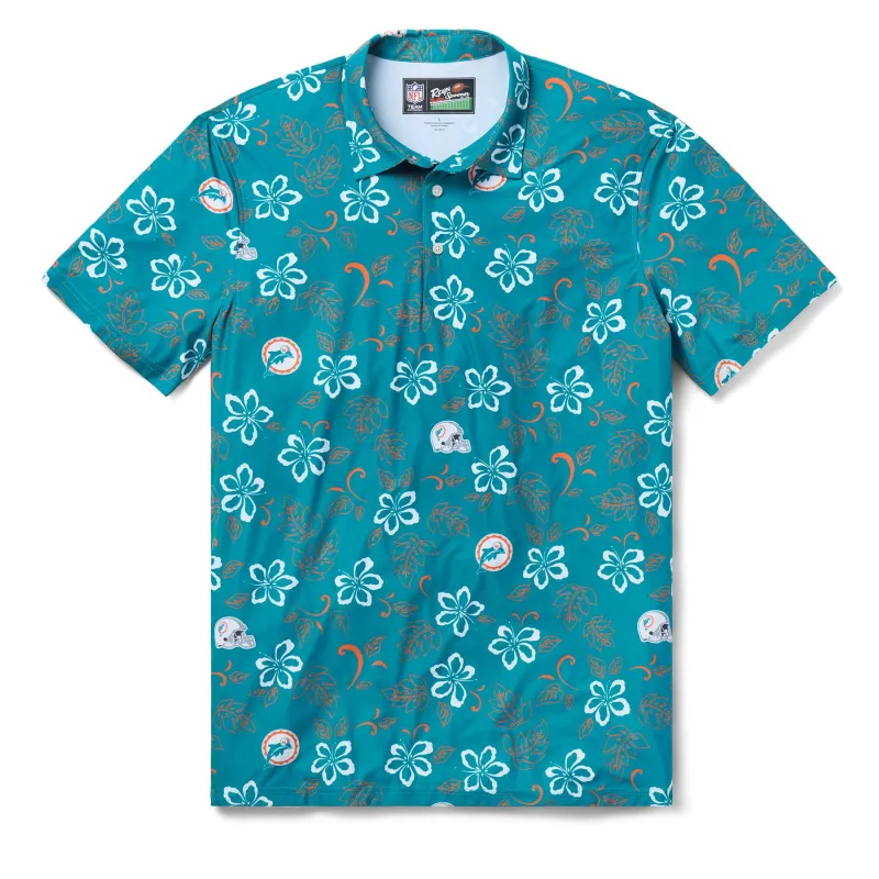 MIAMI DOLPHINS THROWBACK PERFORMANCE POLO sold by Reyn Spooner