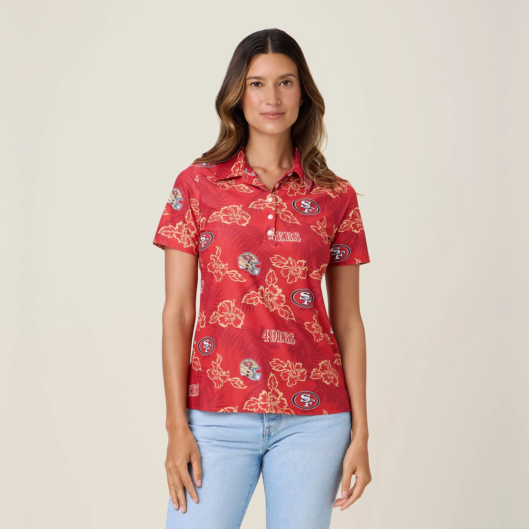 WOMEN'S SAN FRANCISCO 49ERS GAME DAY PERFORMANCE POLO sold by Reyn Spooner