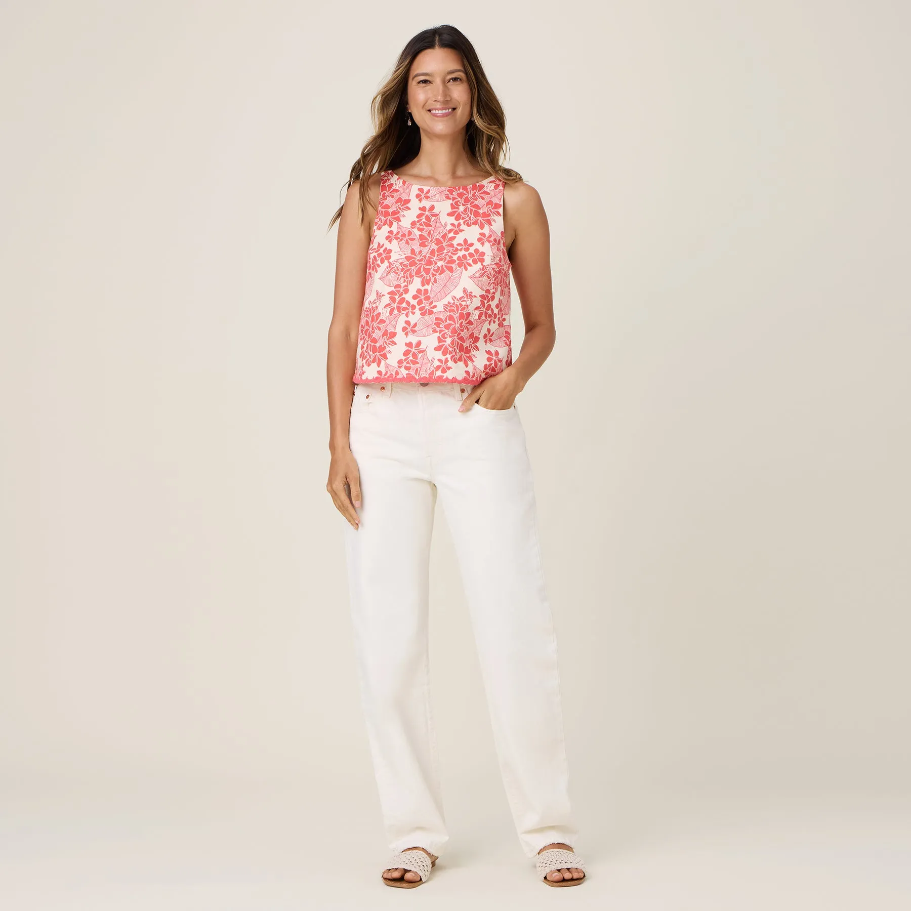 PLAYFUL PLUMERIA GEORGIA TANK sold by Reyn Spooner