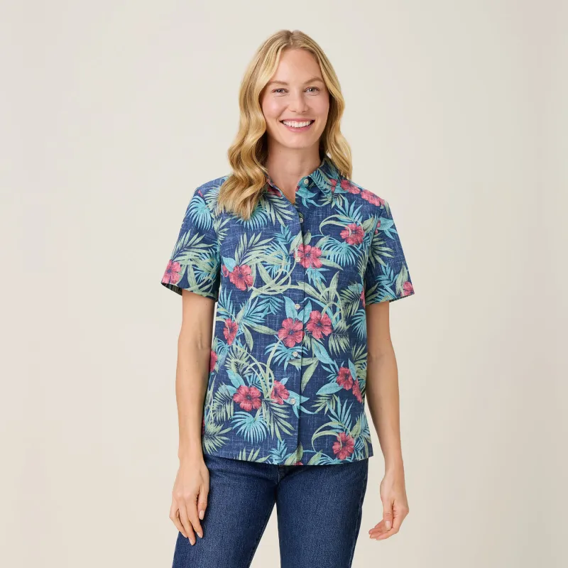 PALM FLORAL ABBY TOP sold by Reyn Spooner