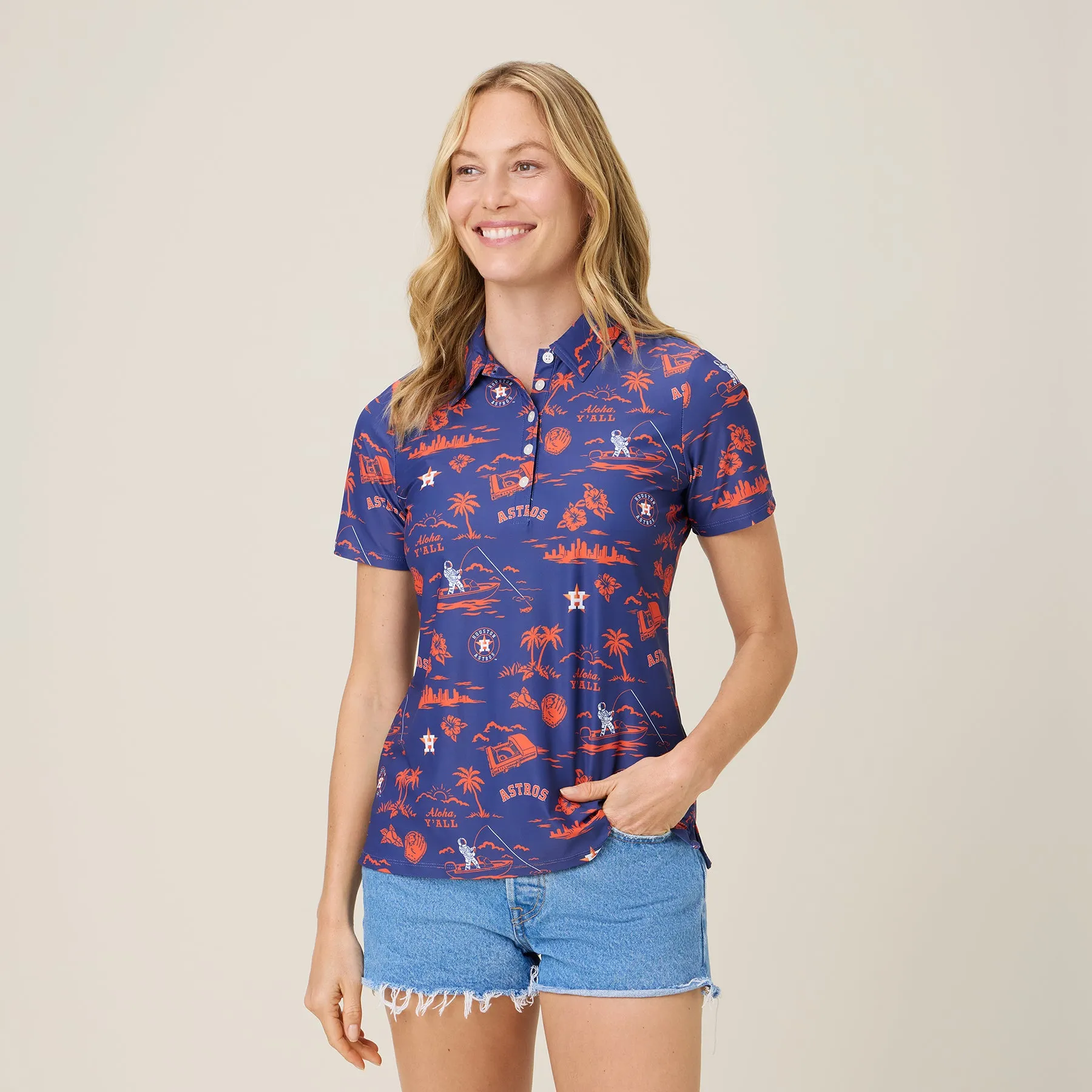 MLB® WOMEN'S HOUSTON ASTROS HOMETOWN PERFORMANCE POLO sold by Reyn Spooner