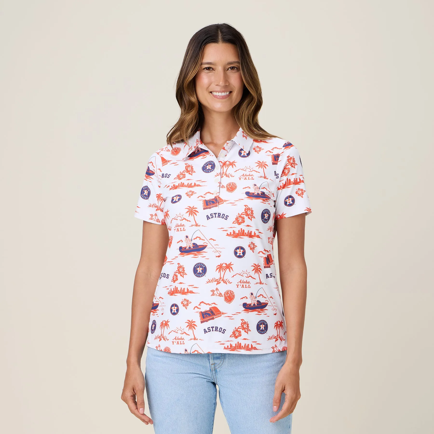 MLB® WOMEN'S HOUSTON ASTROS HOMETOWN PERFORMANCE POLO sold by Reyn Spooner product image thumbnail 5