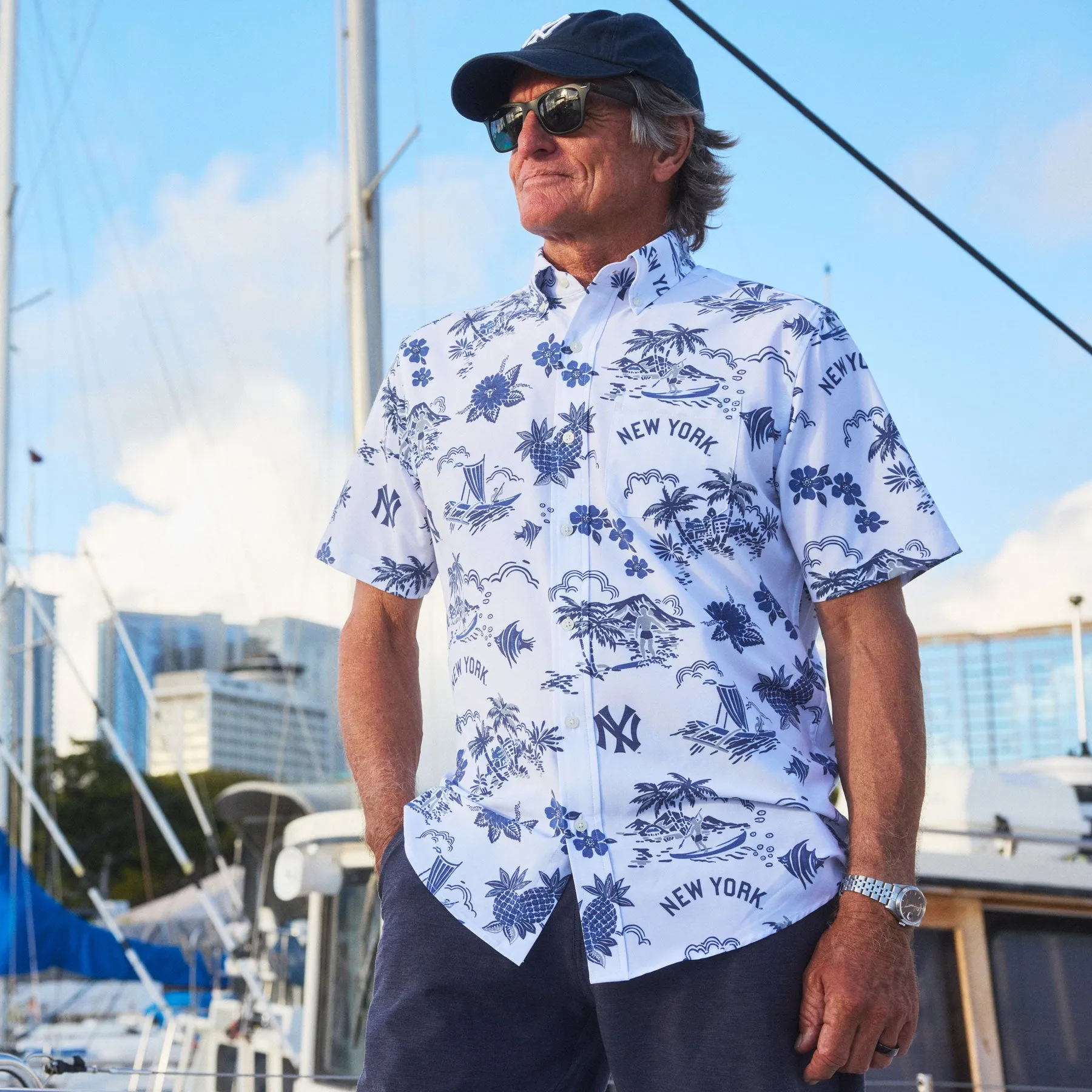 MLB® NEW YORK YANKEES COOPERSTOWN PERFORMANCE BUTTON FRONT sold by Reyn Spooner product image thumbnail 3