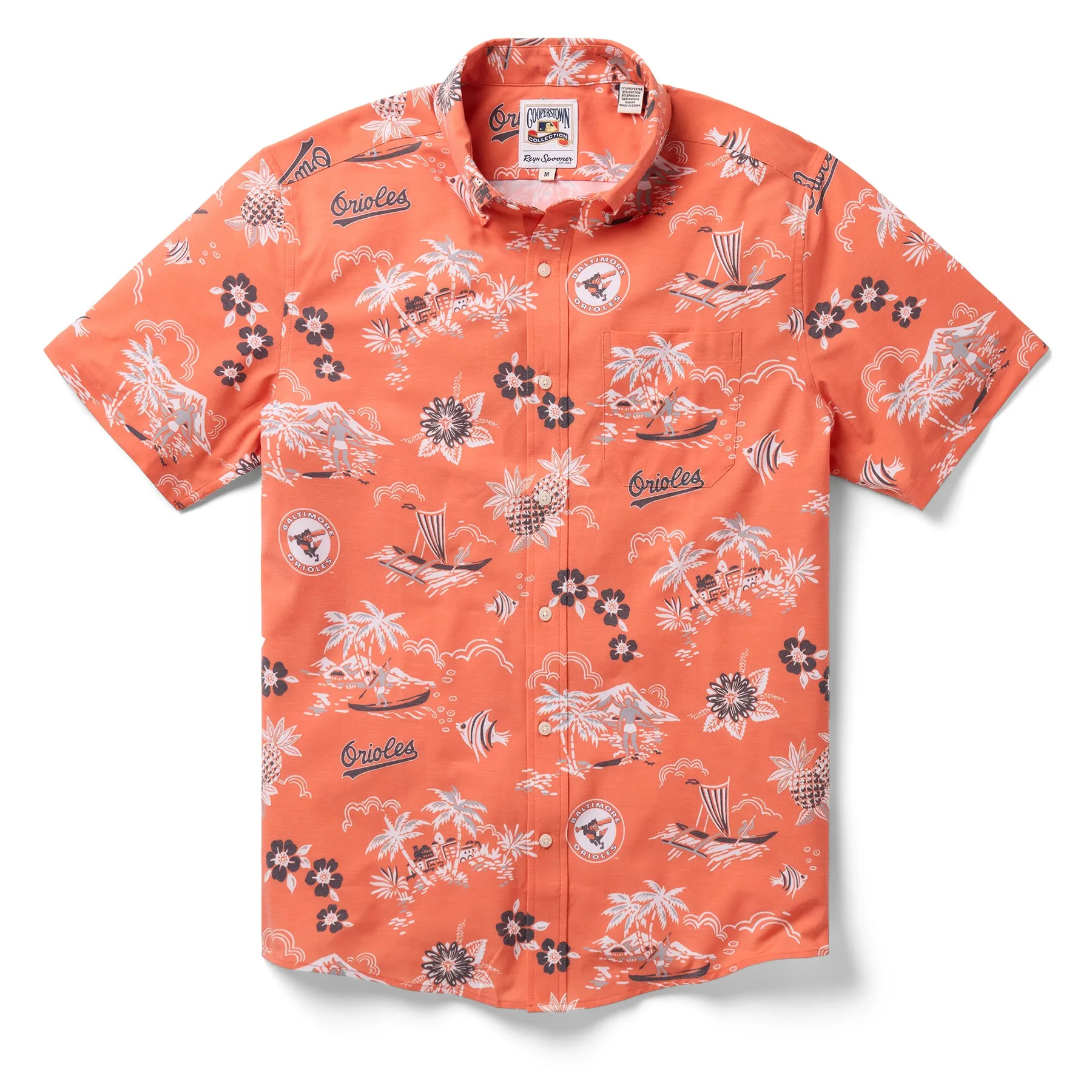 MLB® BALTIMORE ORIOLES COOPERSTOWN PERFORMANCE ALOHA SHIRT sold by Reyn Spooner