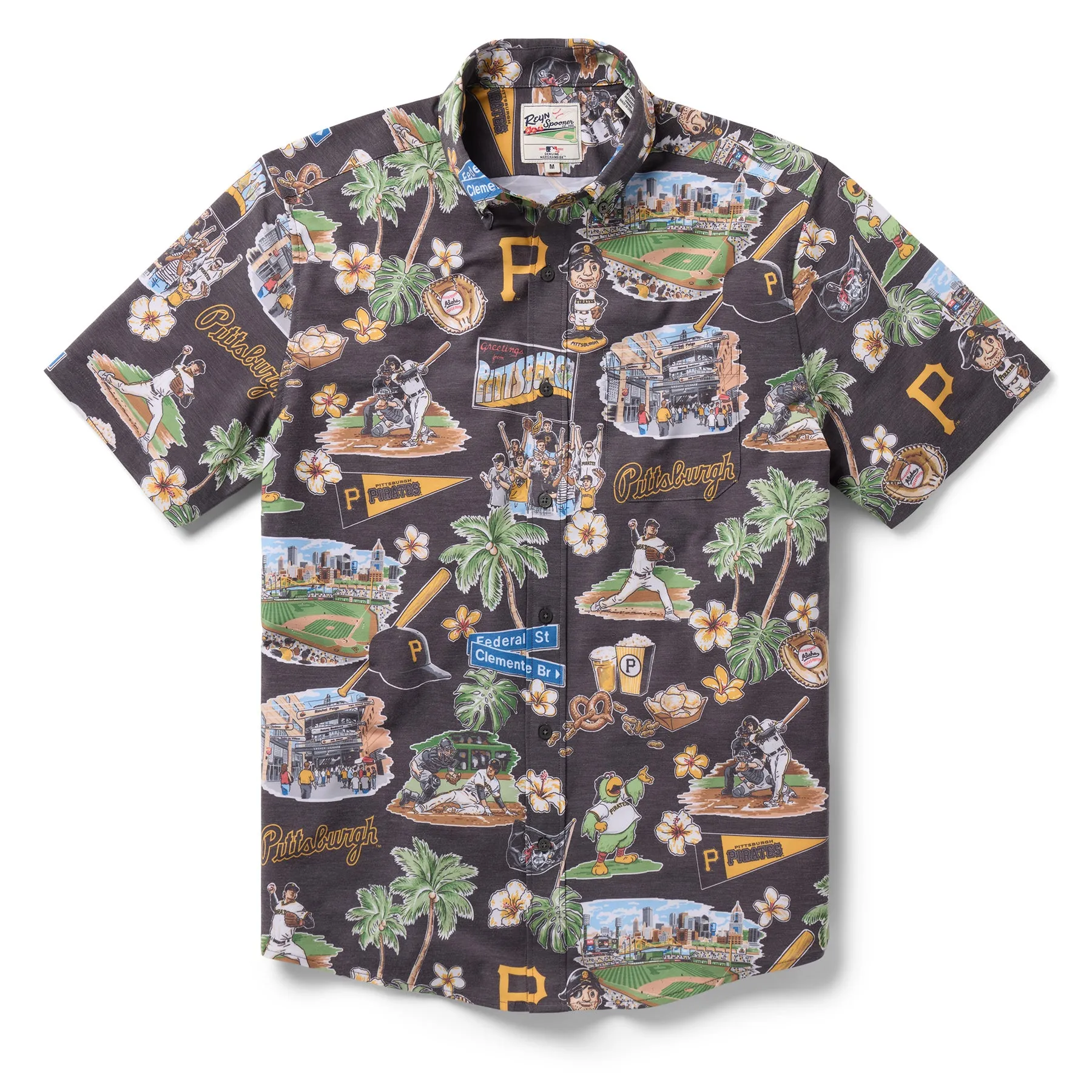 MLB® PITTSBURGH PIRATES SCENIC PERFORMANCE BUTTON FRONT sold by Reyn Spooner