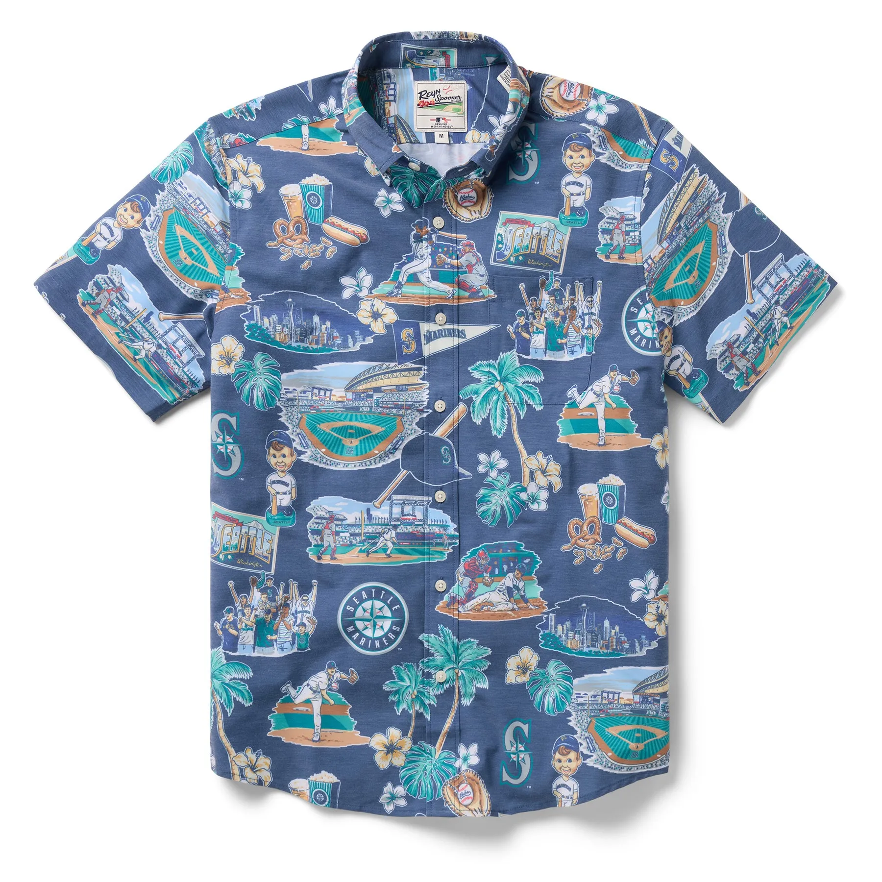 MLB® SEATTLE MARINERS SCENIC PERFORMANCE BUTTON FRONT sold by Reyn Spooner