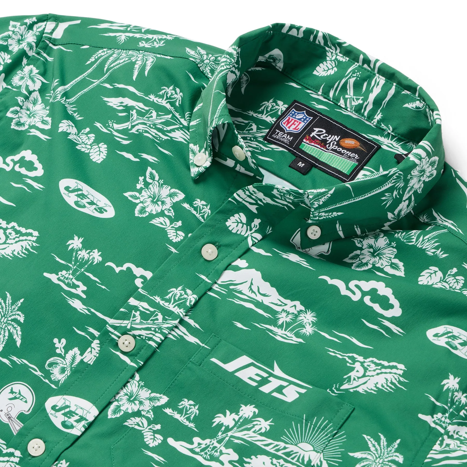 NEW YORK JETS THROWBACK PERFORMANCE BUTTON FRONT sold by Reyn Spooner product image thumbnail 2