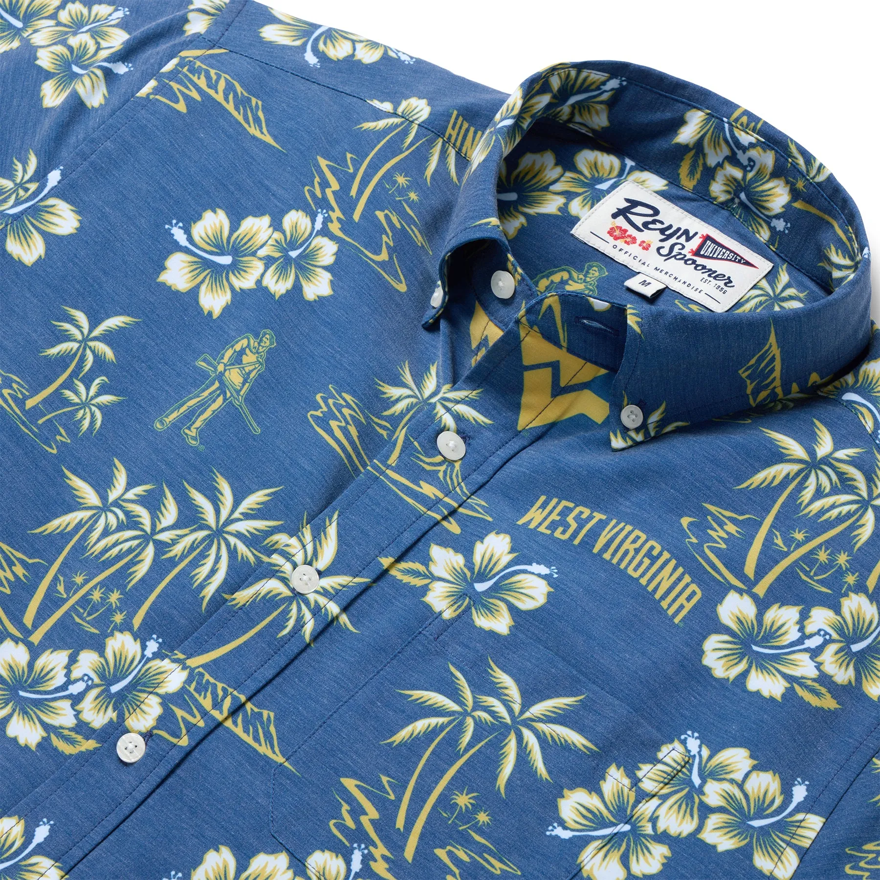 WEST VIRGINIA UNIVERSITY GAME DAY PERFORMANCE BUTTON FRONT sold by Reyn Spooner product image thumbnail 2