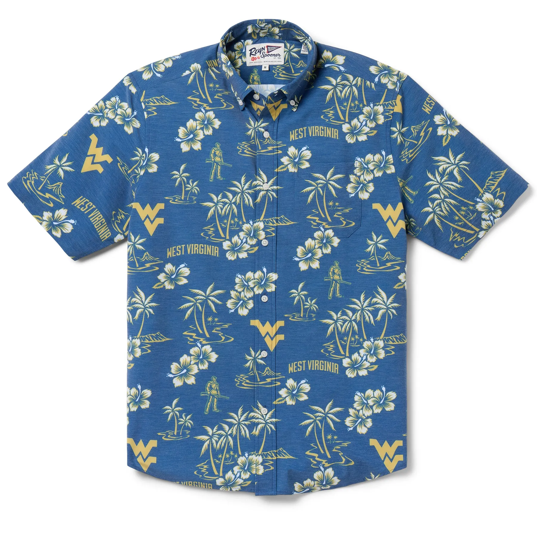 WEST VIRGINIA UNIVERSITY GAME DAY PERFORMANCE BUTTON FRONT sold by Reyn Spooner