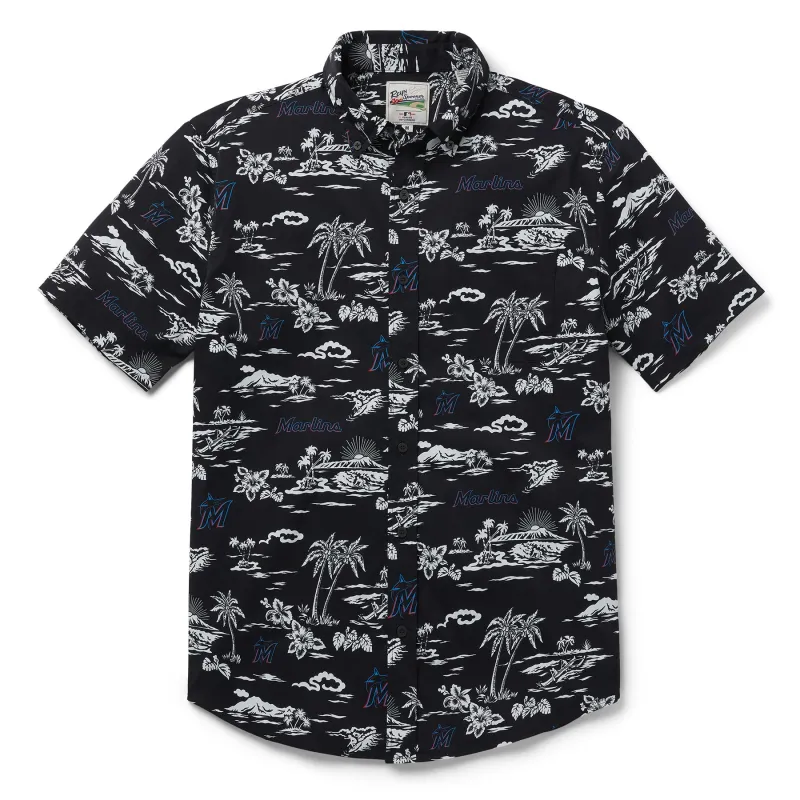 MLB® MIAMI MARLINS KEKAI PERFORMANCE BUTTON FRONT sold by Reyn Spooner