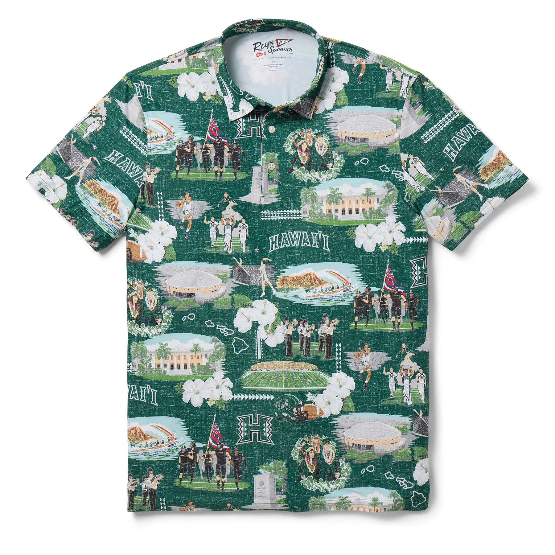 UNIVERSITY OF HAWAI'I SCENIC PERFORMANCE POLO sold by Reyn Spooner