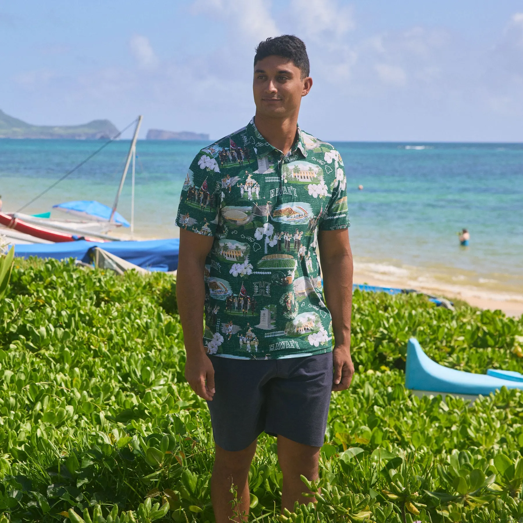 UNIVERSITY OF HAWAI'I SCENIC PERFORMANCE POLO sold by Reyn Spooner product image thumbnail 3