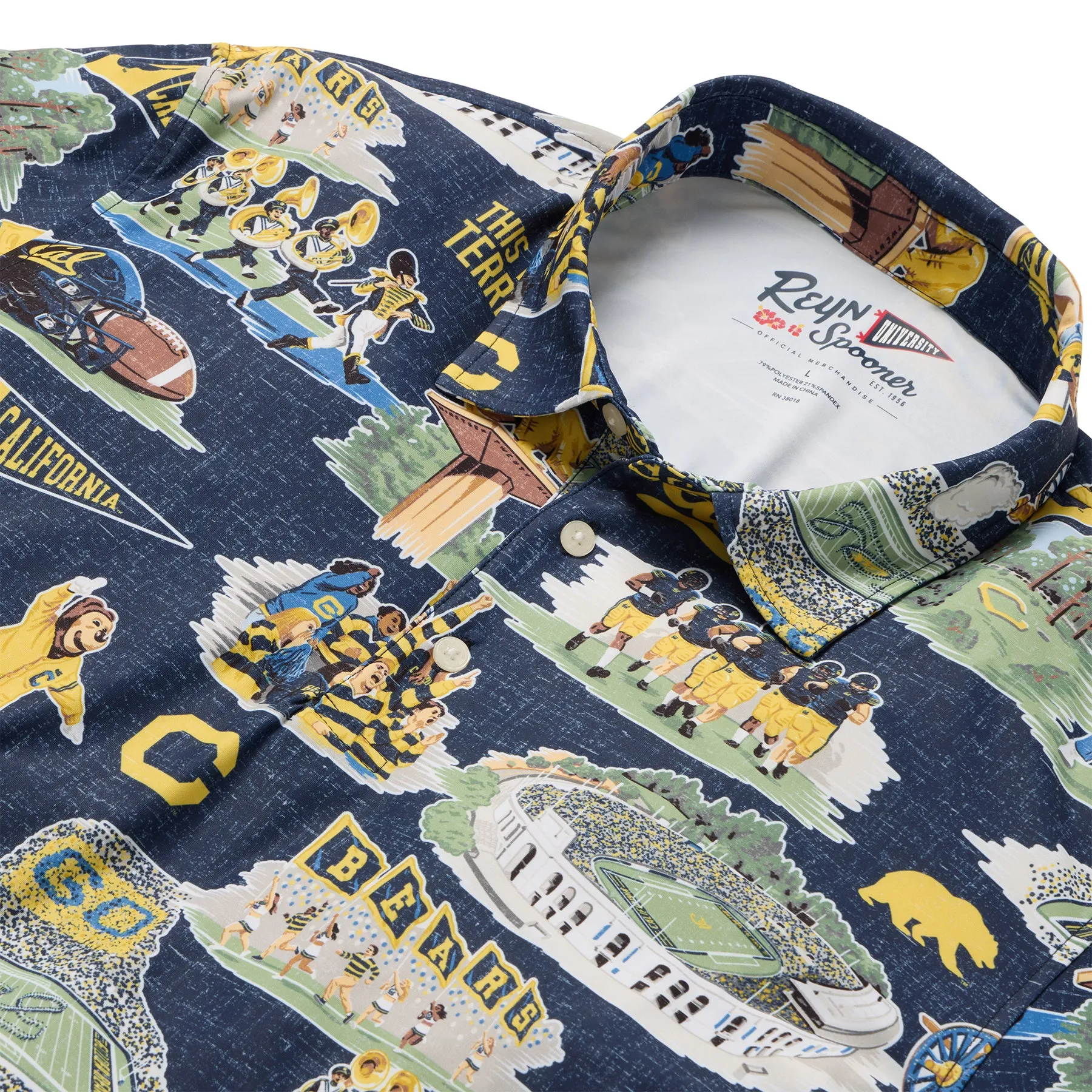 UNIVERSITY OF CALIFORNIA BERKELEY SCENIC PERFORMANCE POLO sold by Reyn Spooner product image thumbnail 2