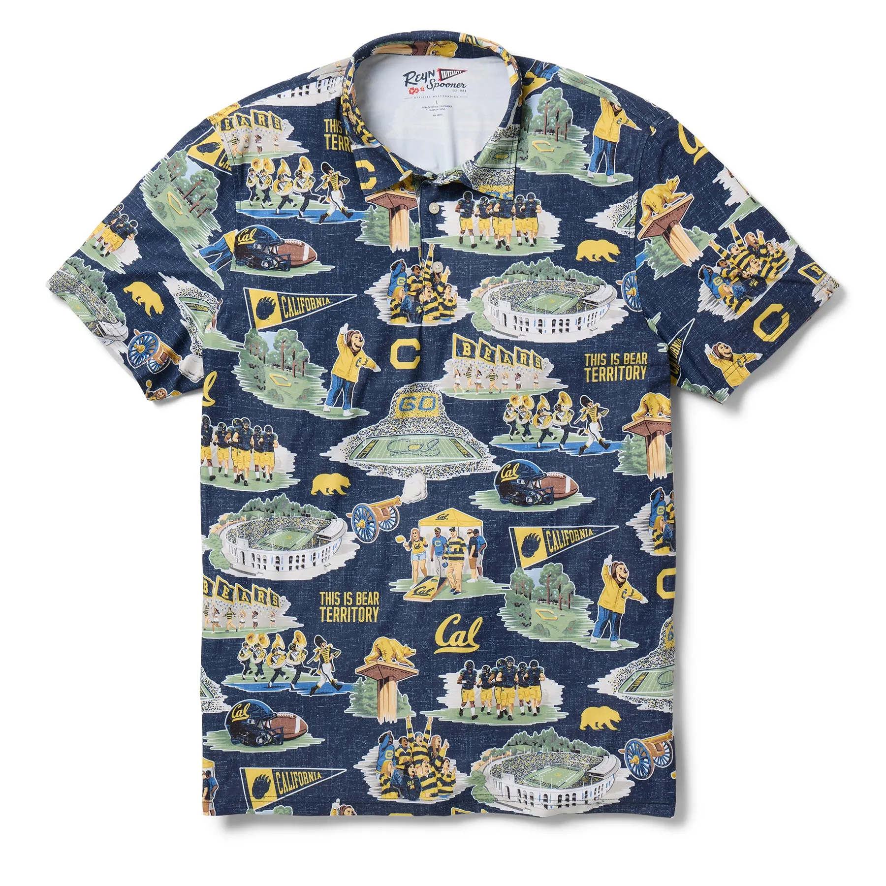 UNIVERSITY OF CALIFORNIA BERKELEY SCENIC PERFORMANCE POLO sold by Reyn Spooner