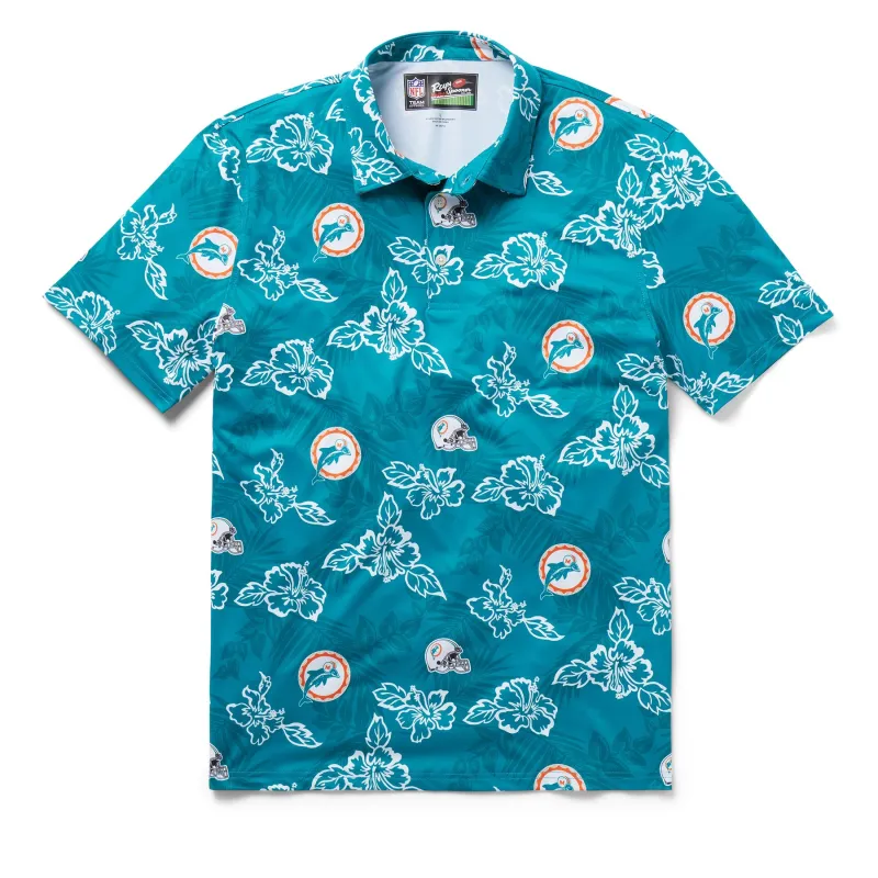 MIAMI DOLPHINS THROWBACK PERFORMANCE POLO sold by Reyn Spooner
