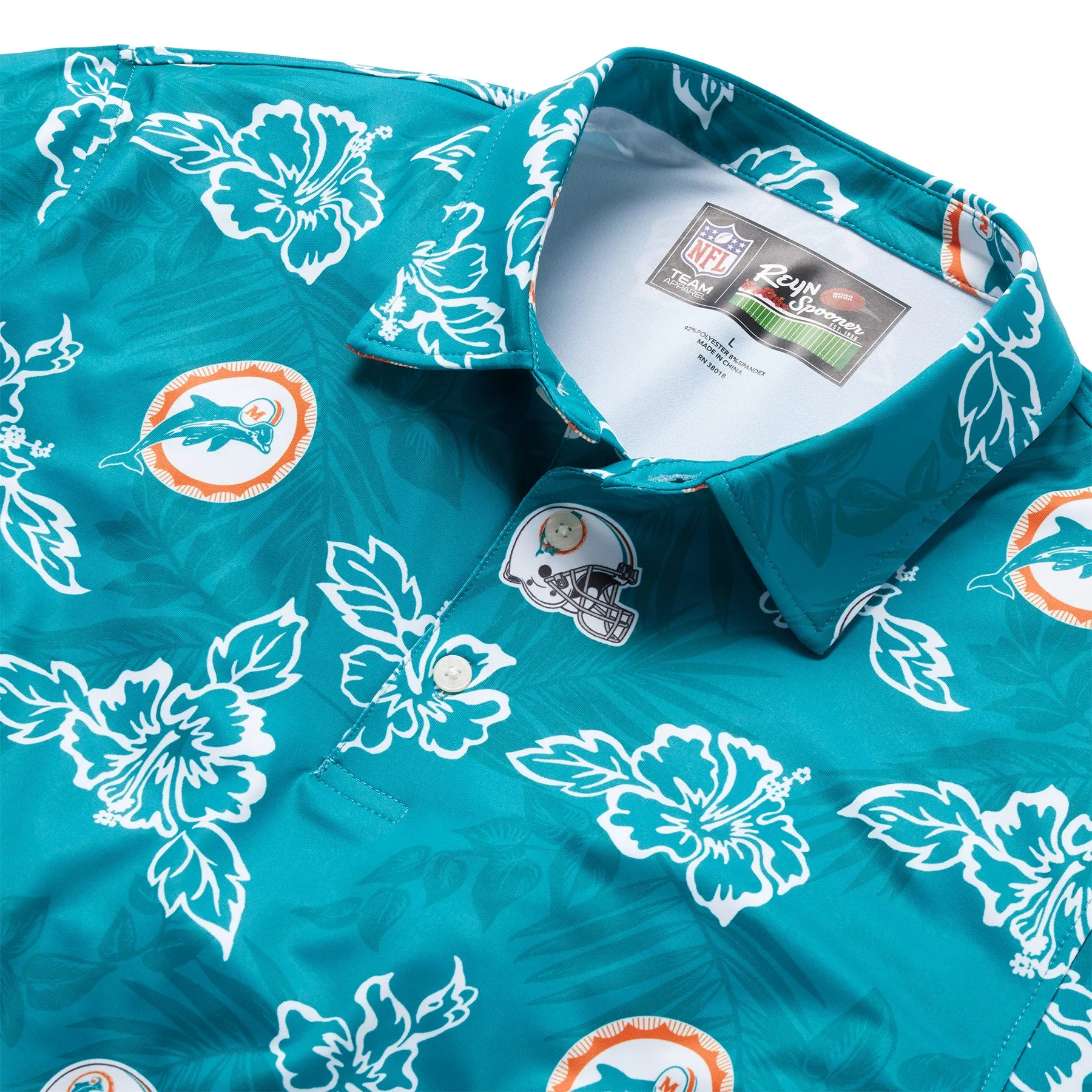 MIAMI DOLPHINS THROWBACK PERFORMANCE POLO sold by Reyn Spooner product image thumbnail 2