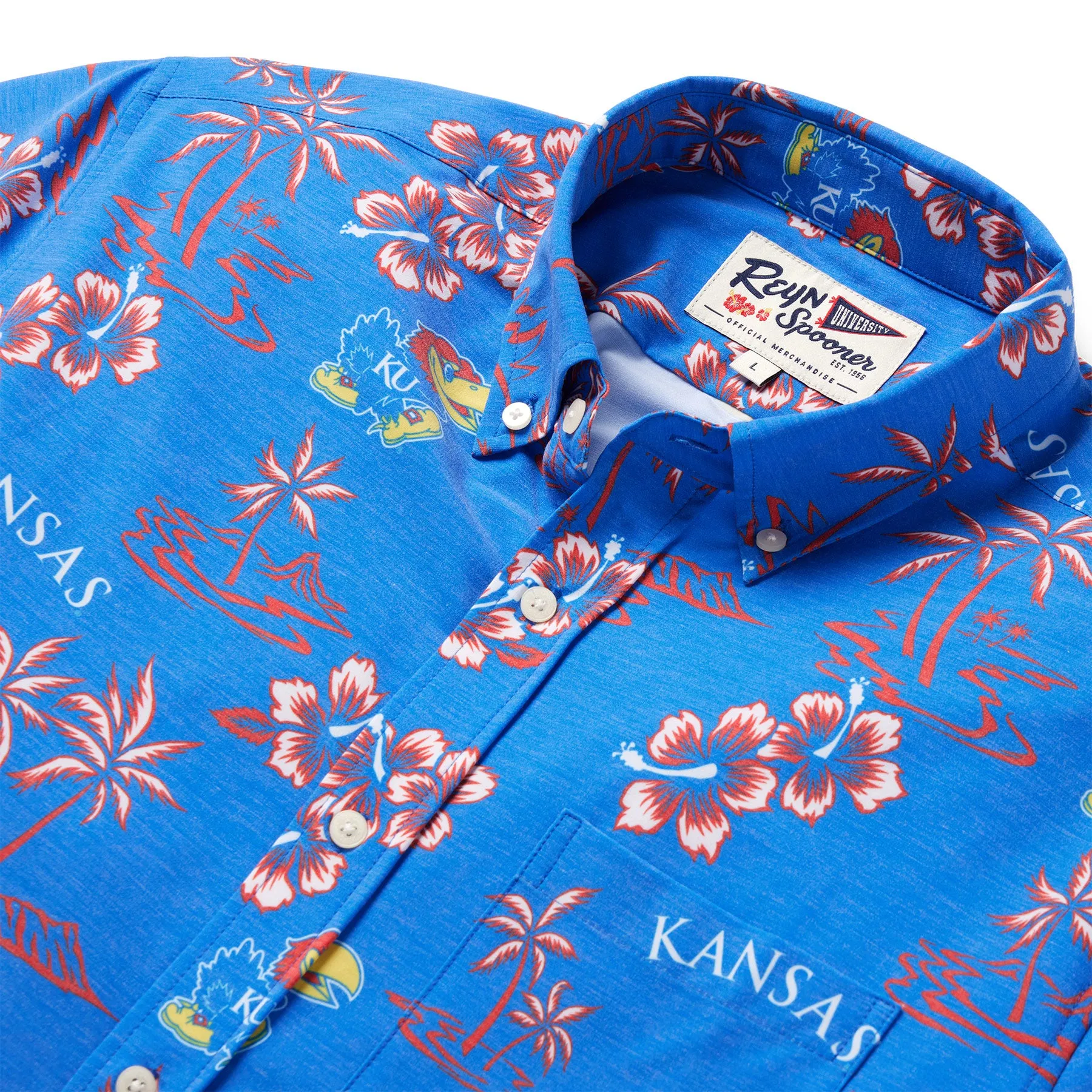 UNIVERSITY OF KANSAS GAME DAY PERFORMANCE BUTTON FRONT sold by Reyn Spooner product image thumbnail 2