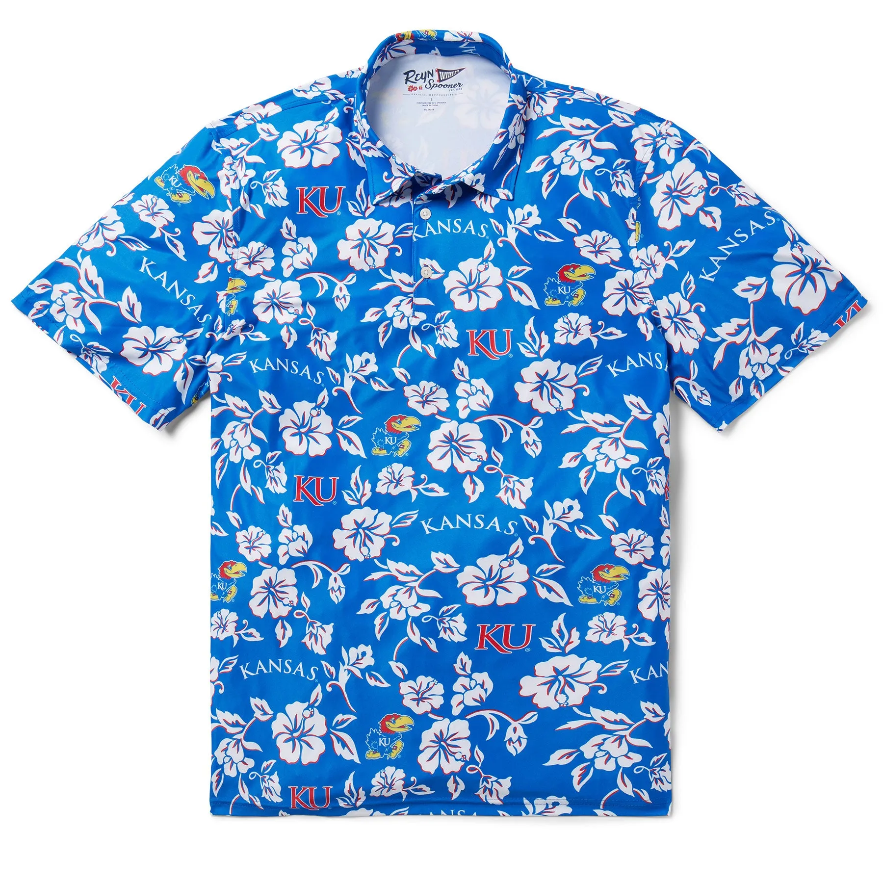 UNIVERSITY OF KANSAS GAME DAY PERFORMANCE POLO sold by Reyn Spooner