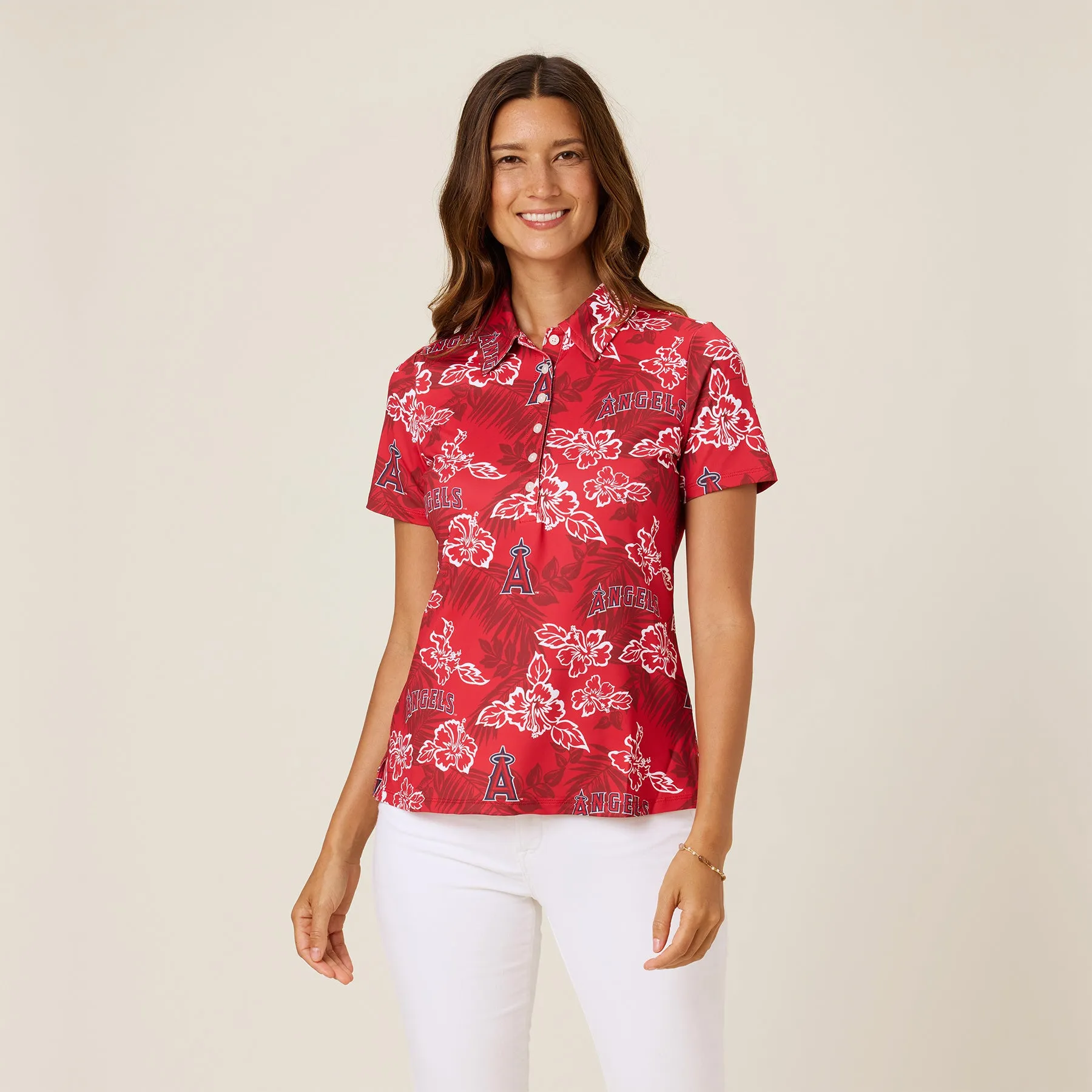 MLB® WOMEN'S LOS ANGELES ANGELS PUA PERFORMANCE POLO sold by Reyn Spooner product image thumbnail 2