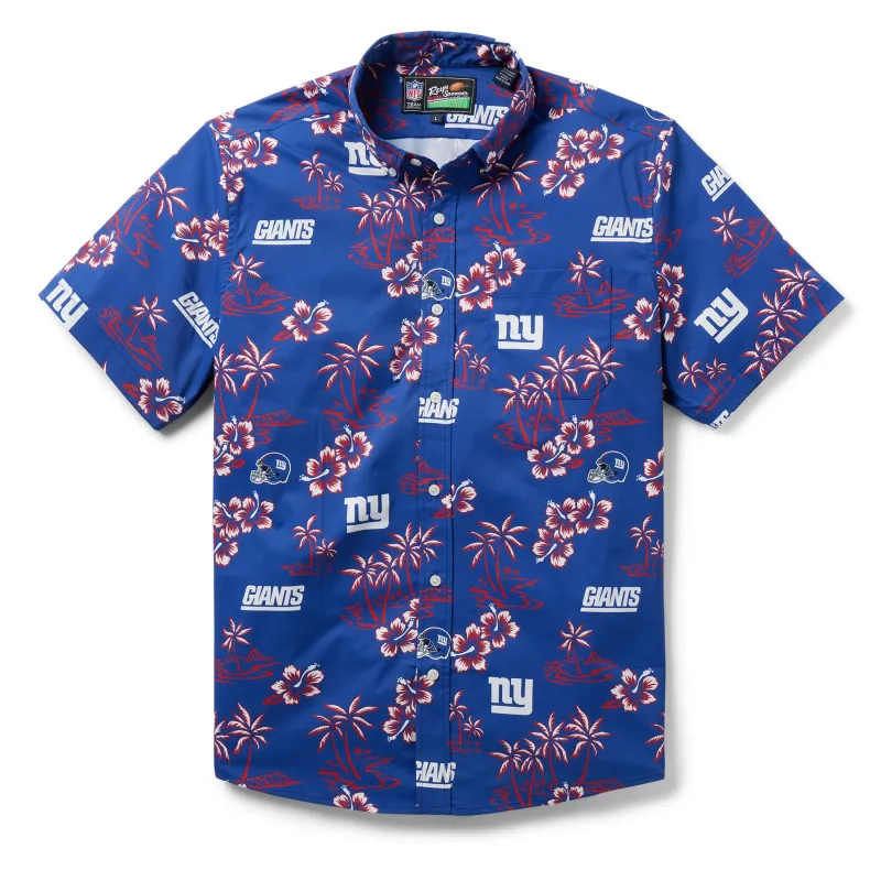 NEW YORK GIANTS KEKAI PERFORMANCE BUTTON FRONT sold by Reyn Spooner