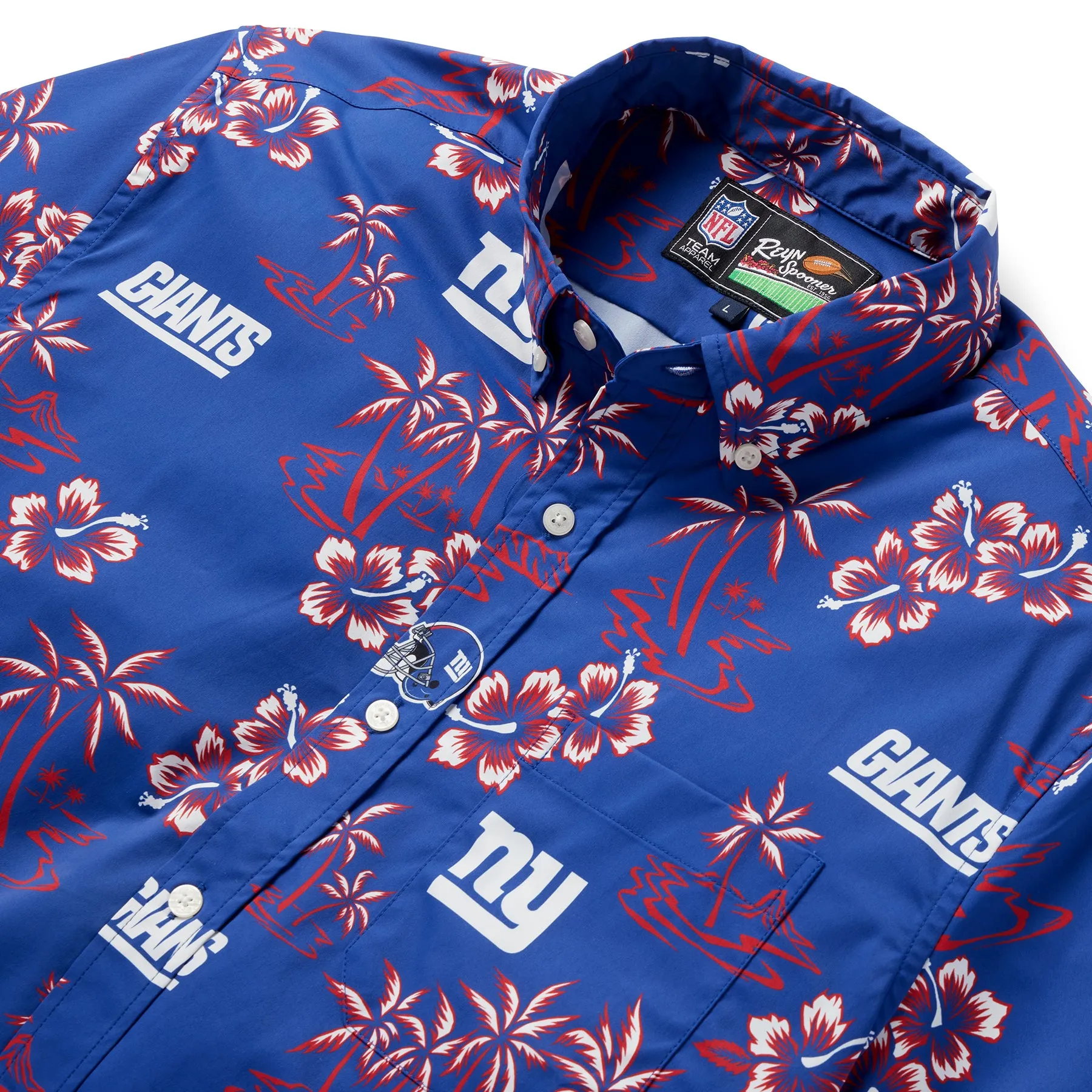 NEW YORK GIANTS KEKAI PERFORMANCE BUTTON FRONT sold by Reyn Spooner product image thumbnail 2