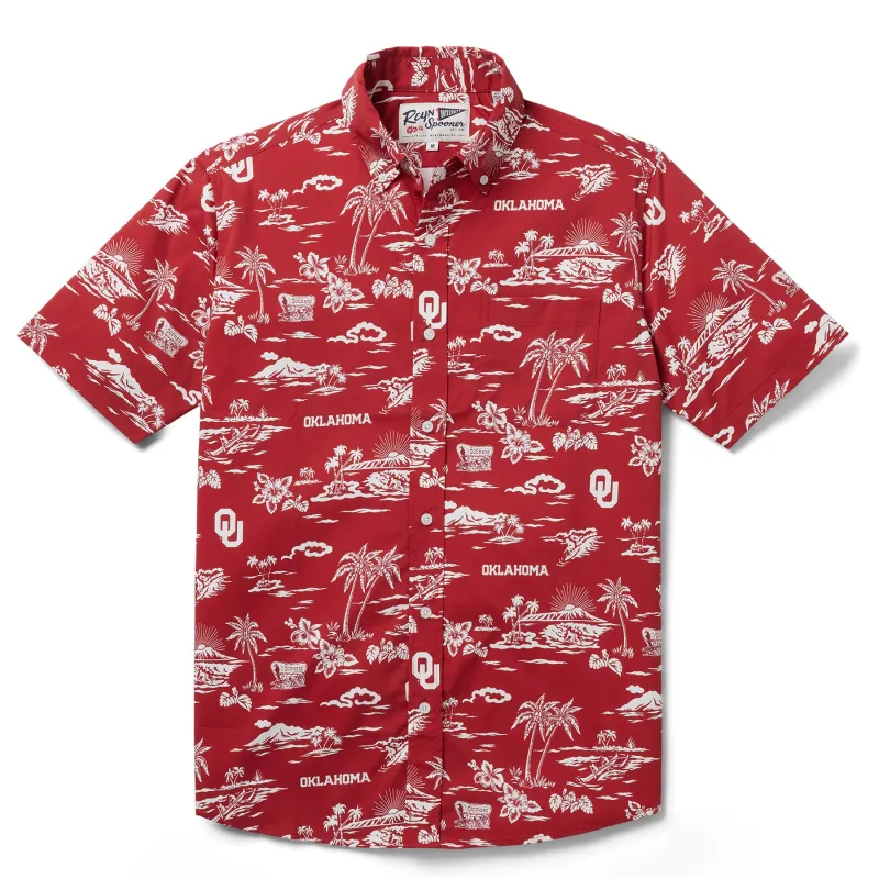 UNIVERSITY OF OKLAHOMA KEKAI PERFORMANCE BUTTON FRONT sold by Reyn Spooner