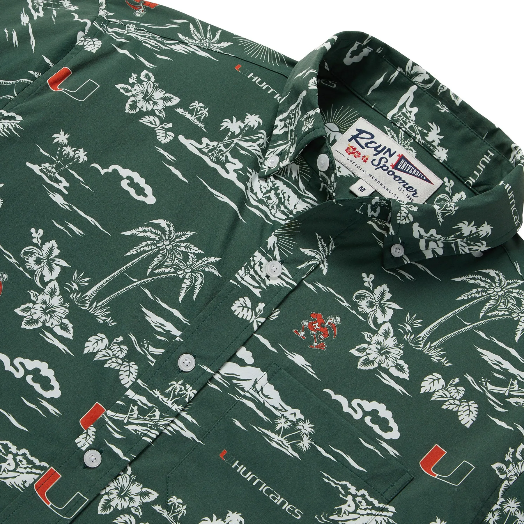 UNIVERSITY OF MIAMI KEKAI PERFORMANCE BUTTON FRONT sold by Reyn Spooner product image thumbnail 2