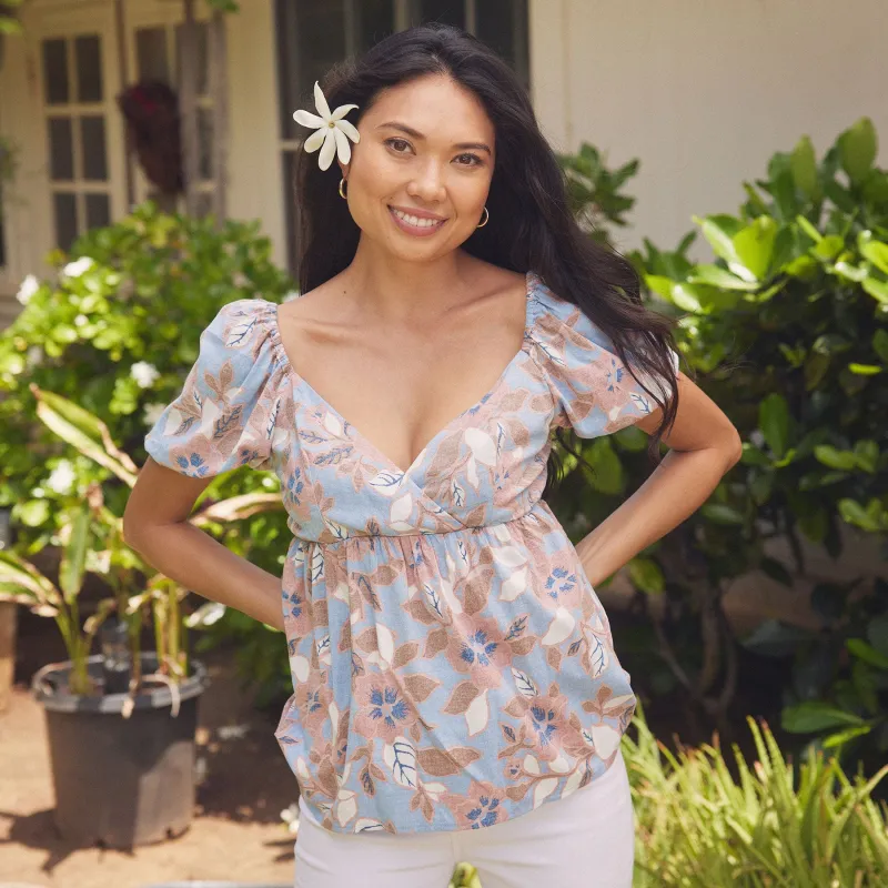 ALAMANDA PUFFED SLEEVE BLOUSE sold by Reyn Spooner