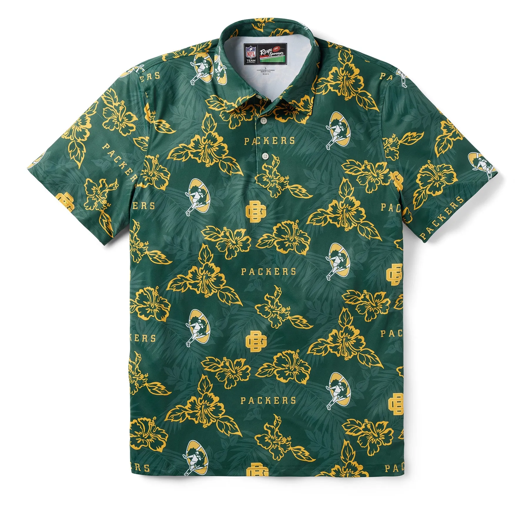 GREEN BAY PACKERS THROWBACK PERFORMANCE POLO sold by Reyn Spooner